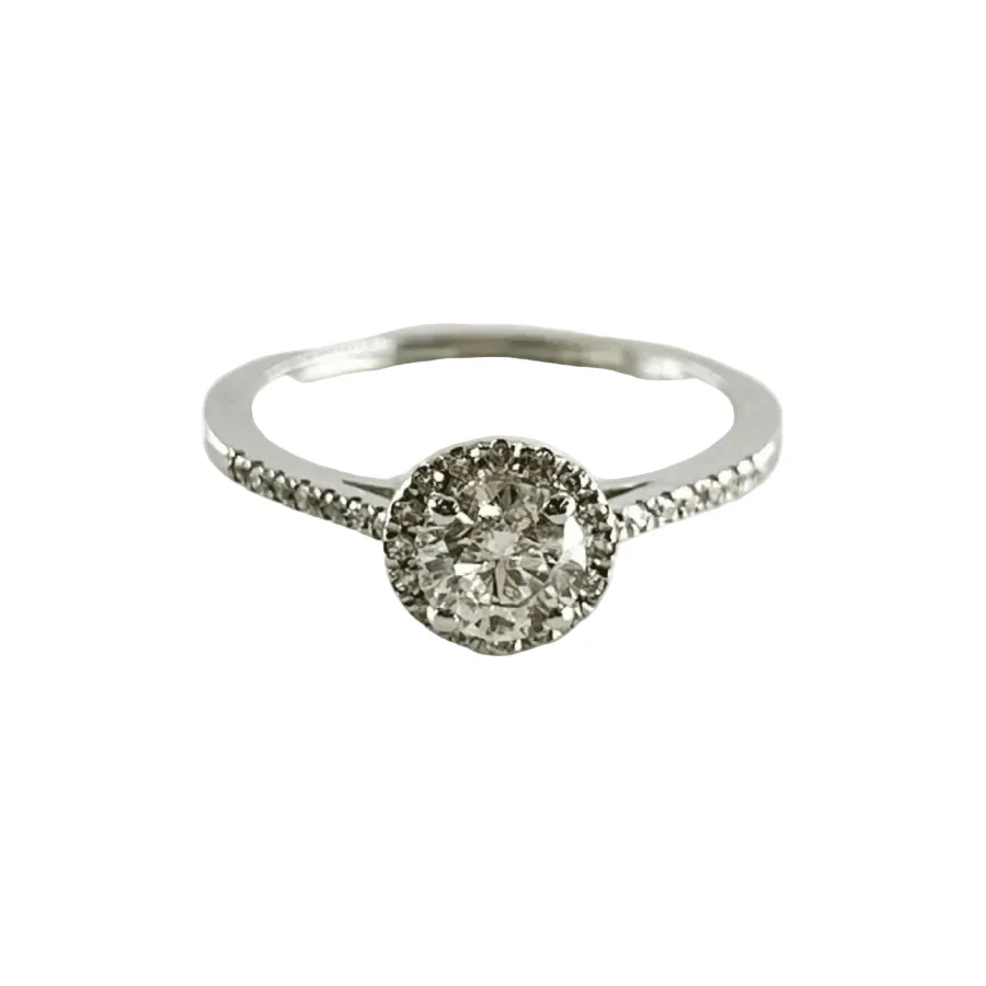 Bague Solitaire en or blanc et diamants