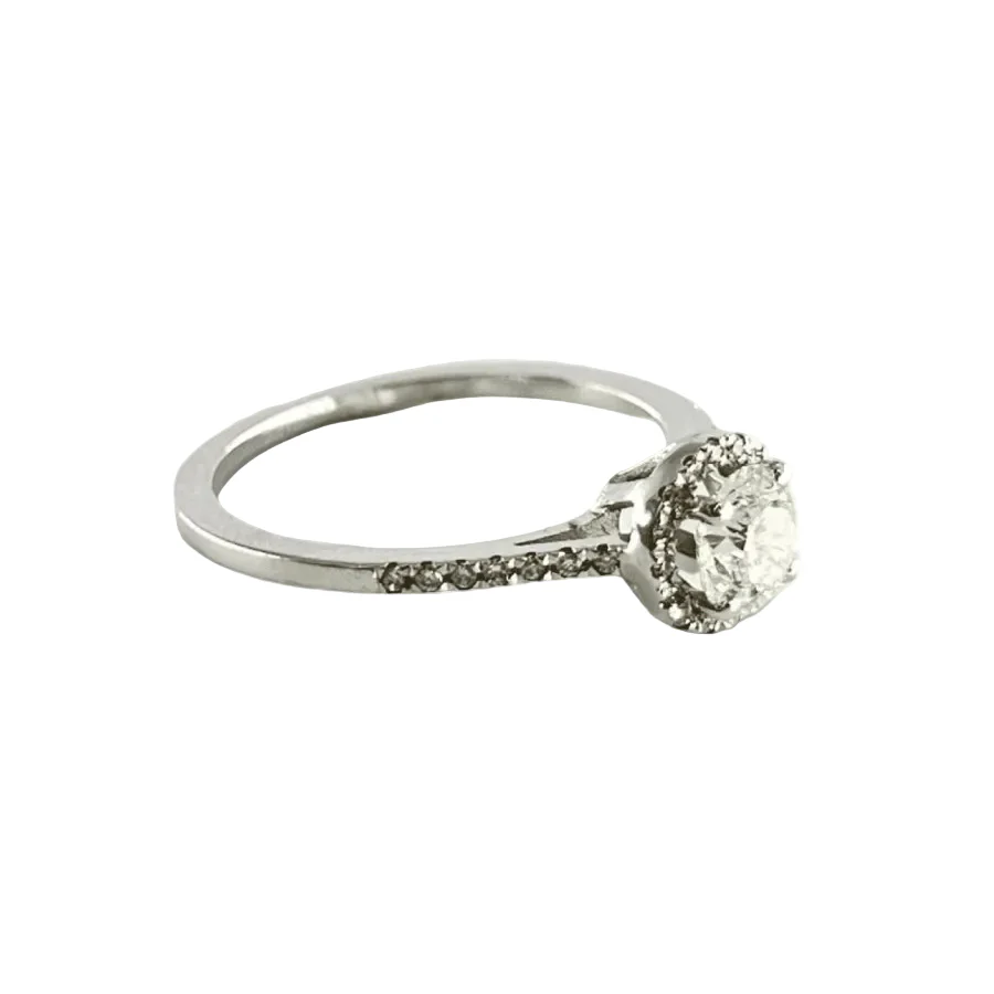 Bague Solitaire en or blanc et diamants - Image 2