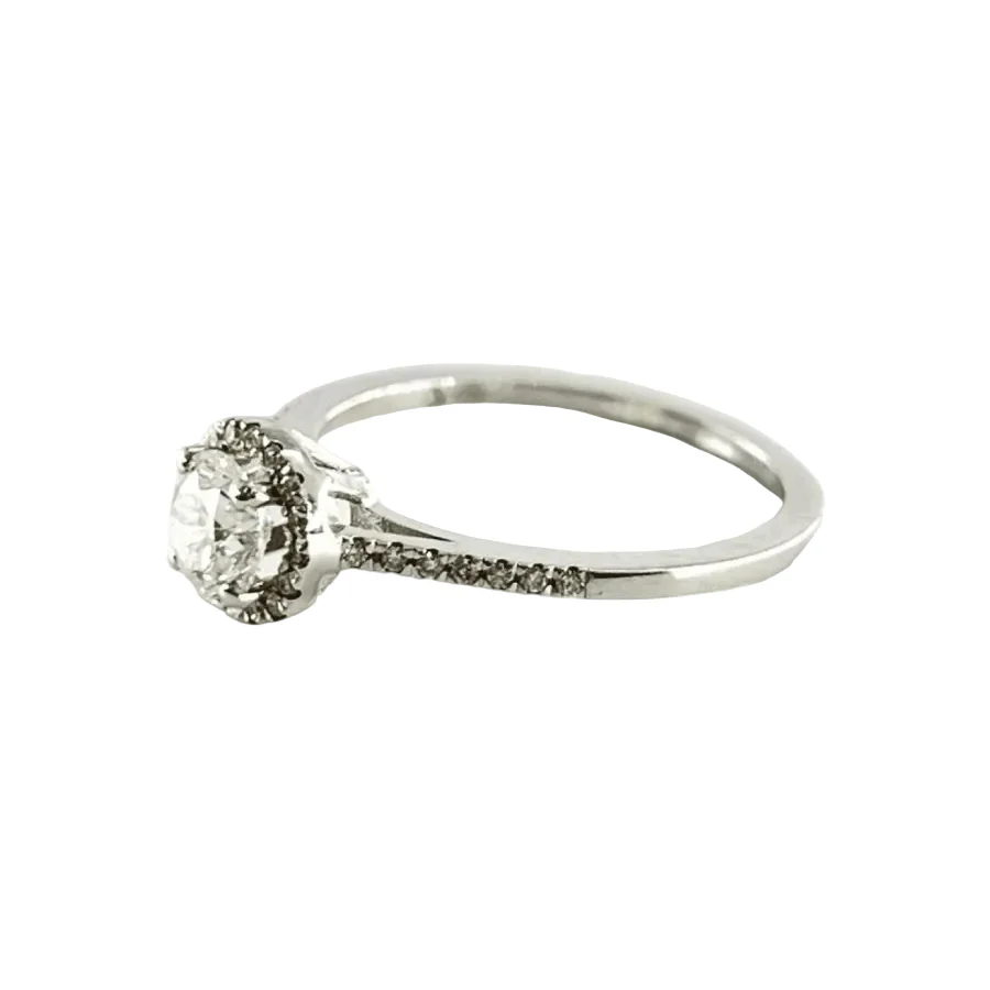 Bague Solitaire en or blanc et diamants - Image 3