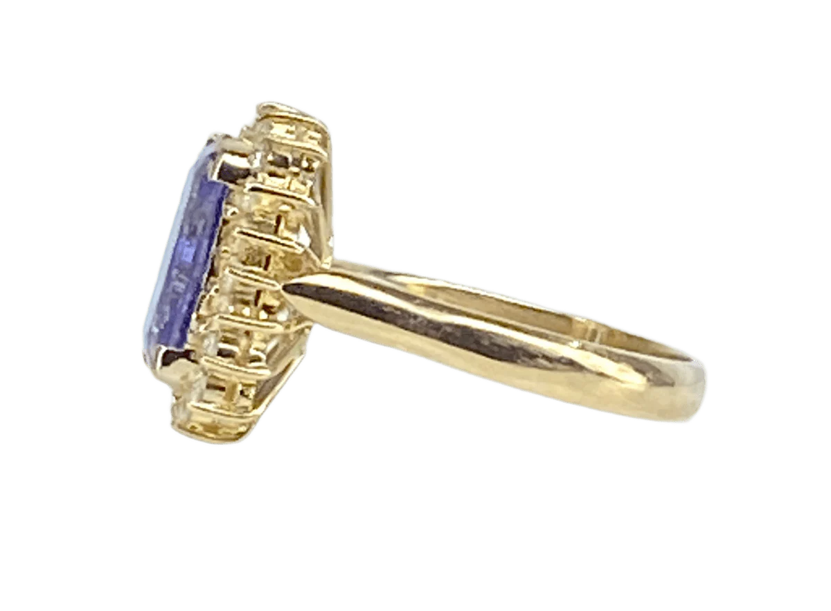Bague en or jaune, tanzanite et diamants - Image 2