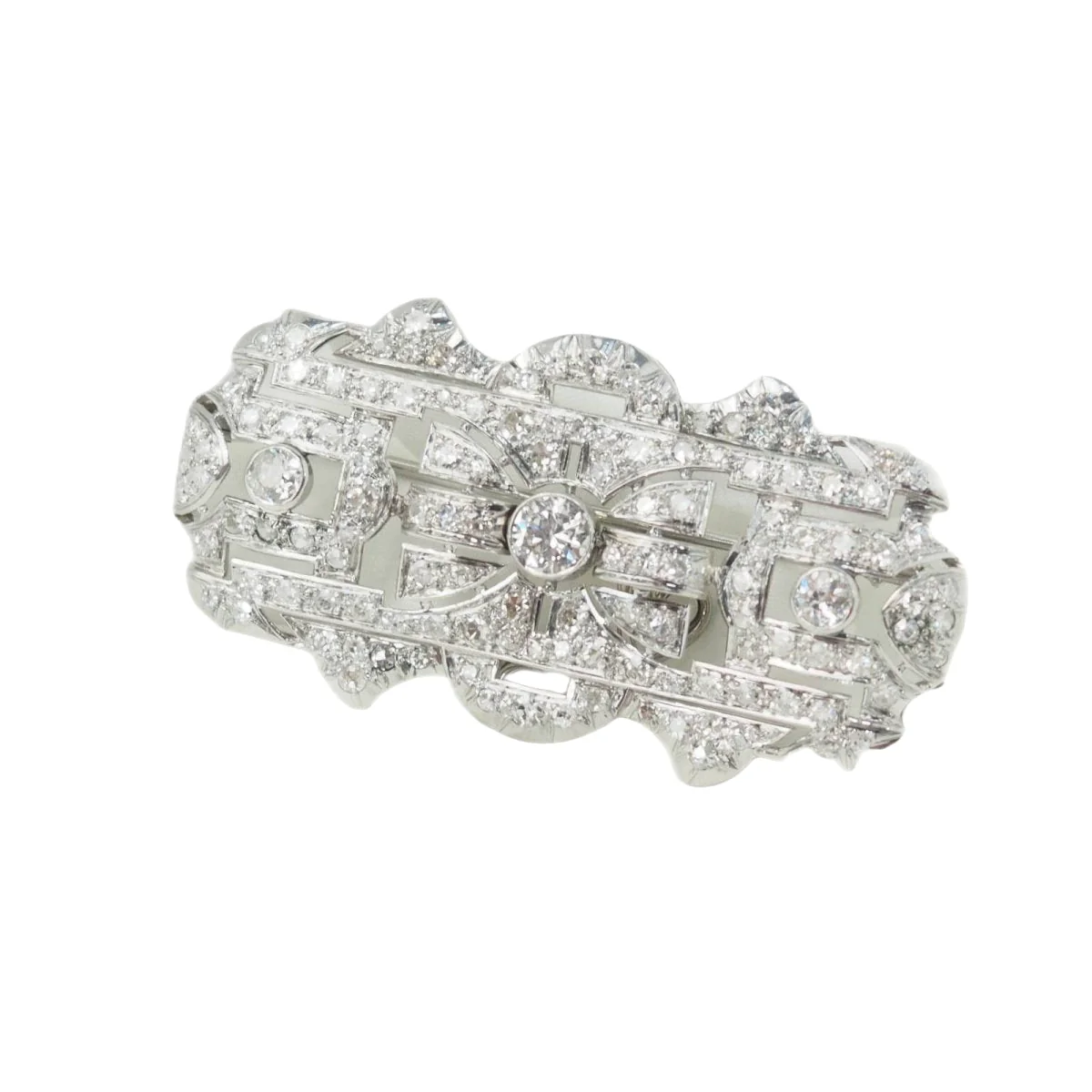 Broche Art Déco en platine et diamants - Image 3