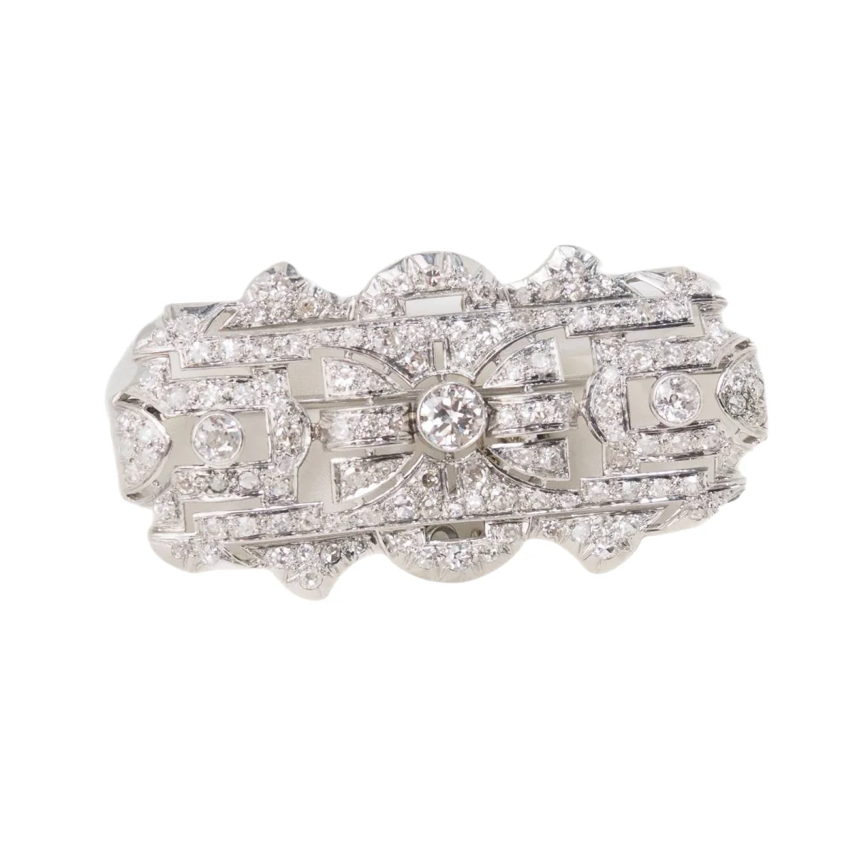 Broche Art Déco en platine et diamants - Image 4