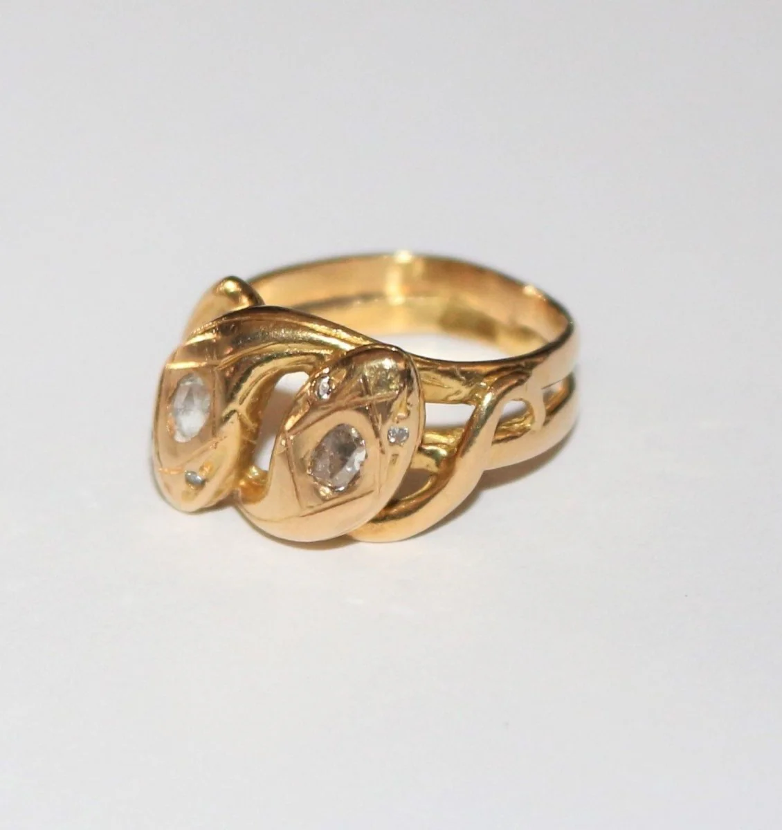 Bague double serpents XIXe - Image 5