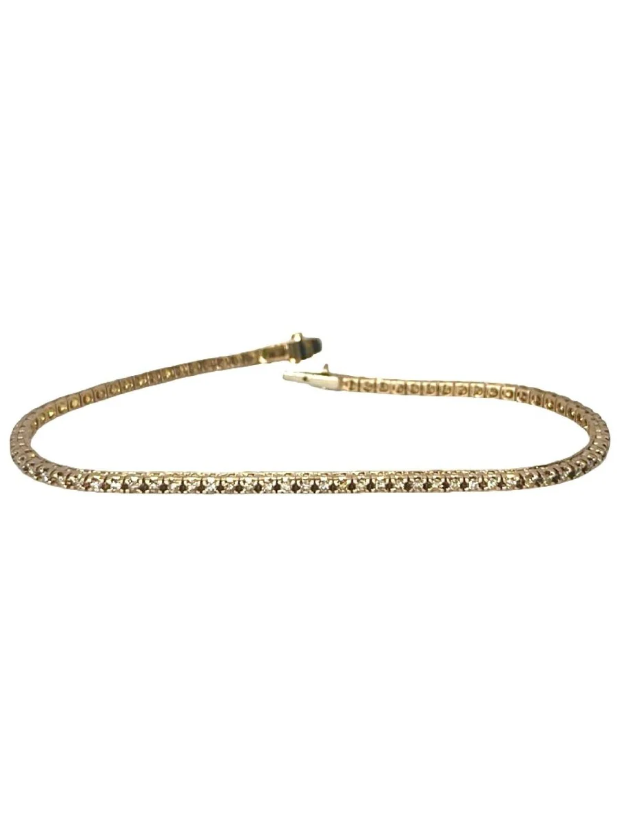 Bracelet rivière or rose et diamants 1 ct