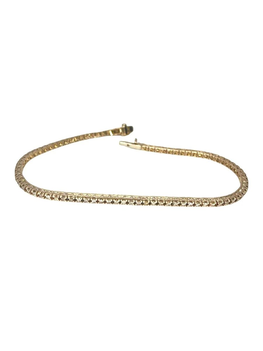 Bracelet rivière or rose et diamants 1 ct - Image 2