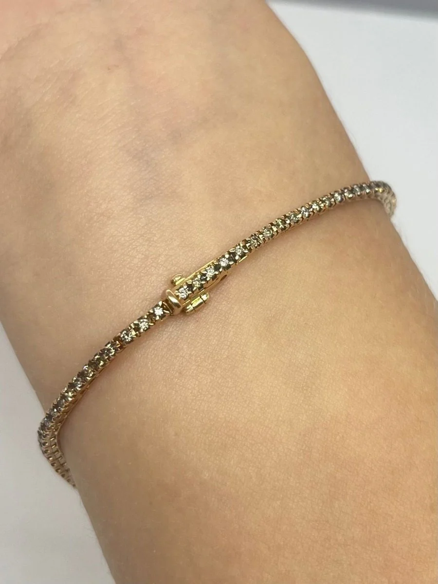 Bracelet rivière or rose et diamants 1 ct - Image 5