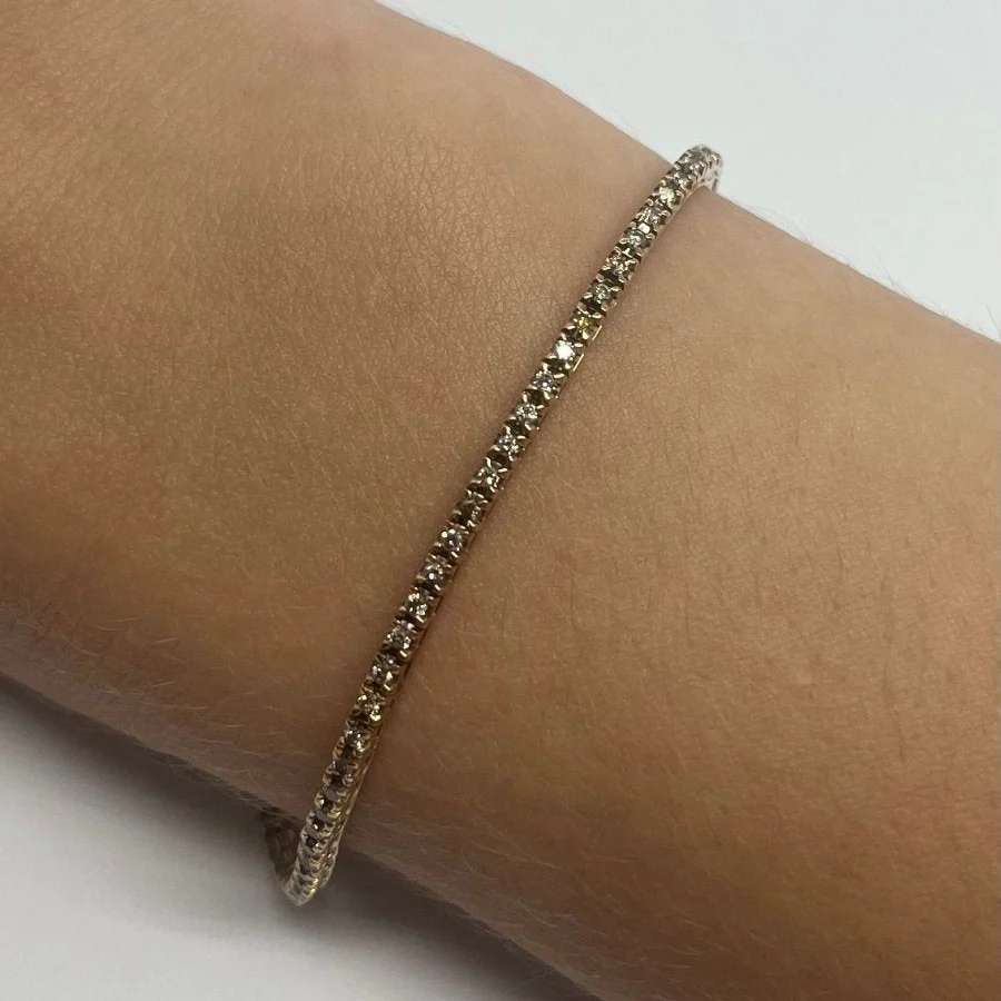 Bracelet rivière or rose et diamants 1 ct - Image 6