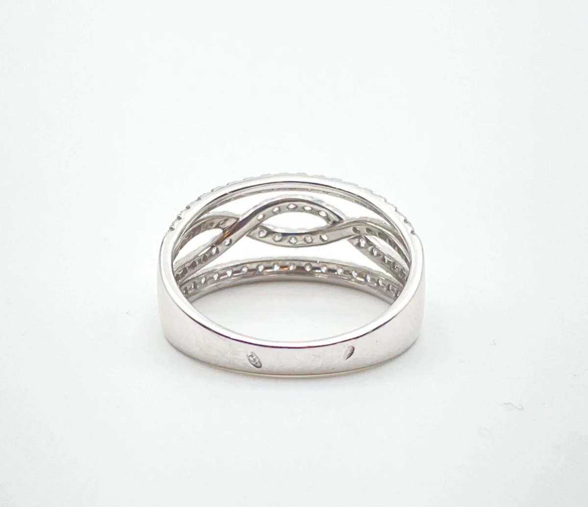 Bague en diamants brillants torsadés - Image 6
