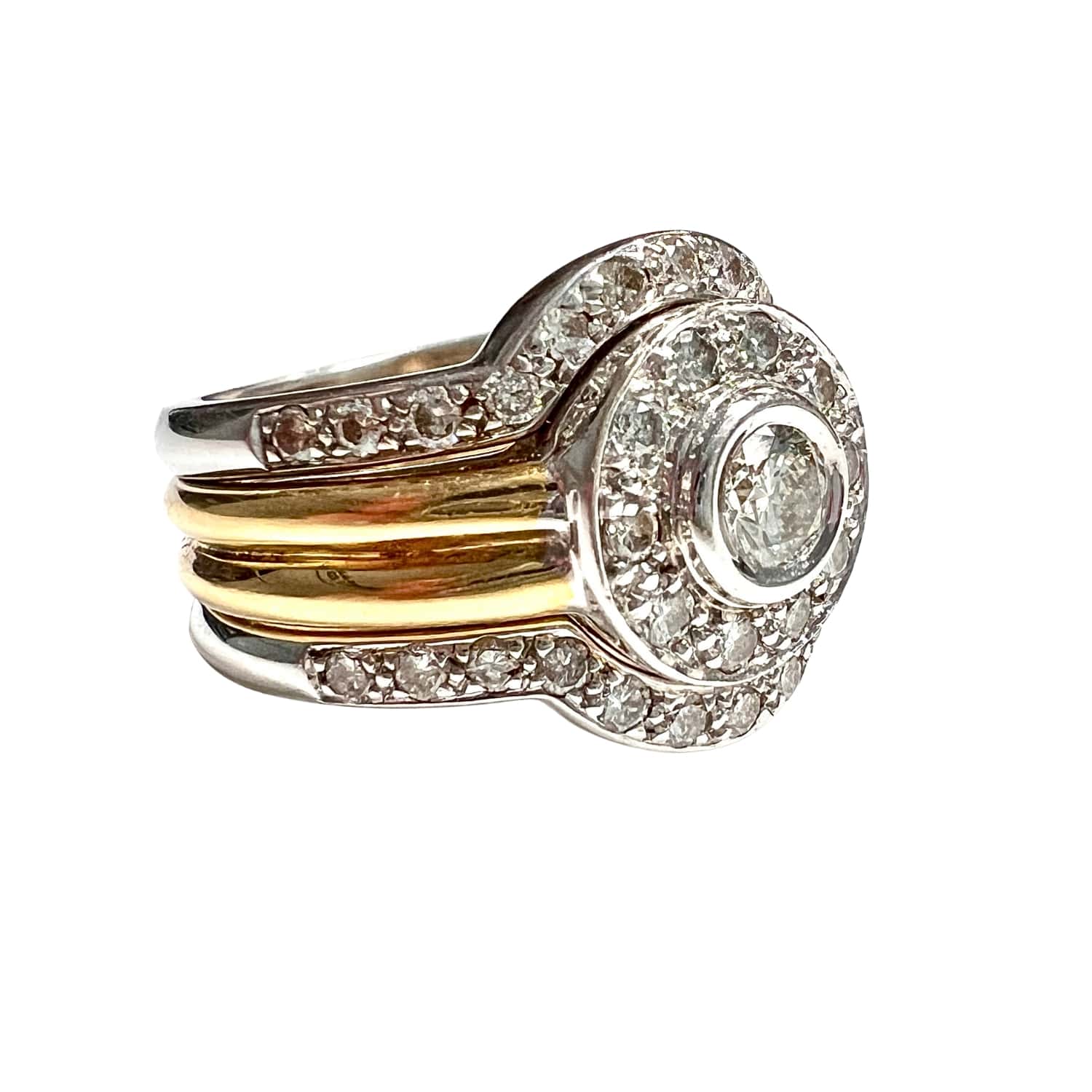 SORTIJA ESTILO CONTEMPORÁNEO SIGLO XX de ORO 18 kts con DIAMANTES - Image 4