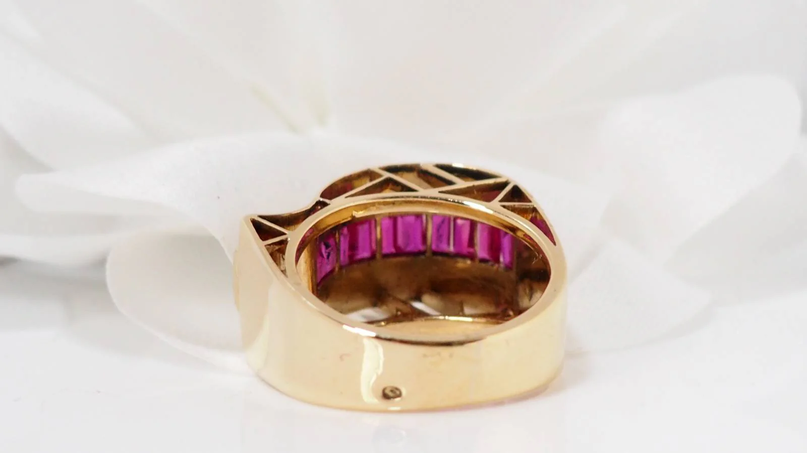Bague tank en or jaune et diamant - Image 6