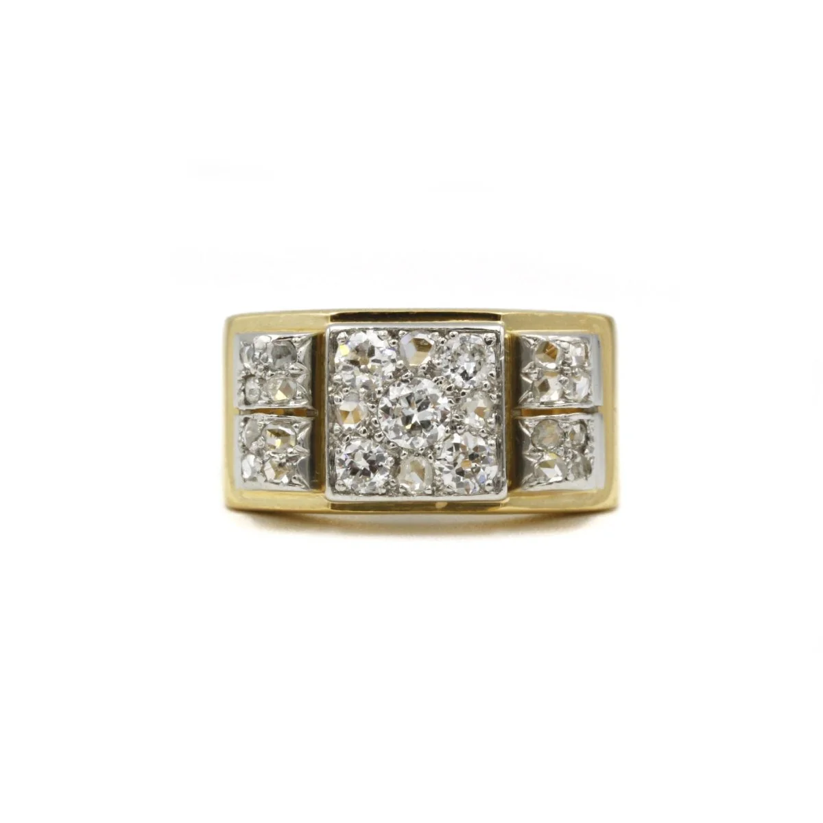 Bague - Or, Platine et diamants