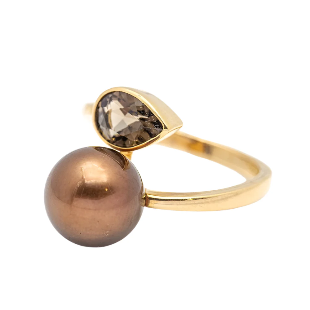 Bague FUMME en or rose et quartz - Image 6