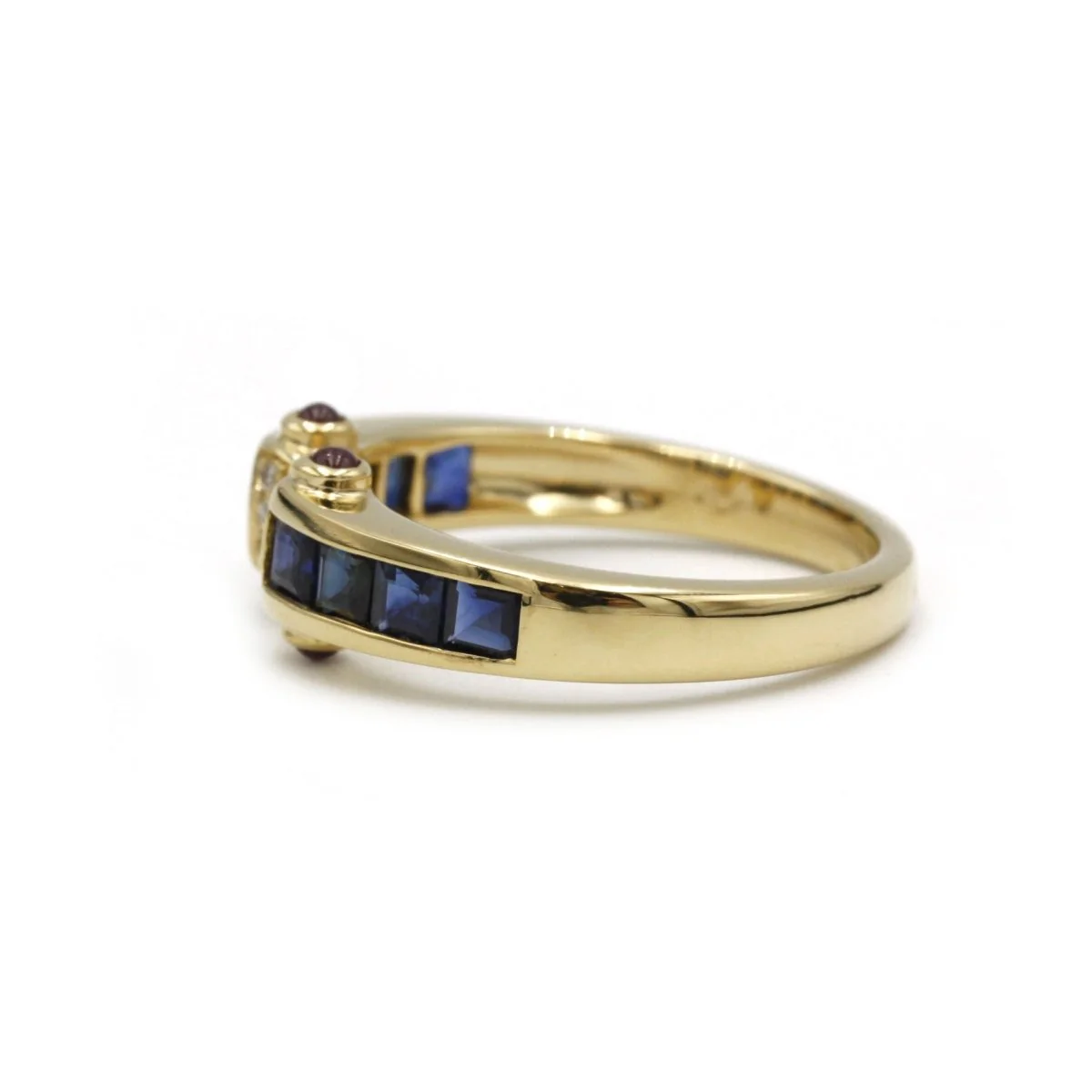 Bague - Or, Saphirs, Diamants & Rubis - Image 2