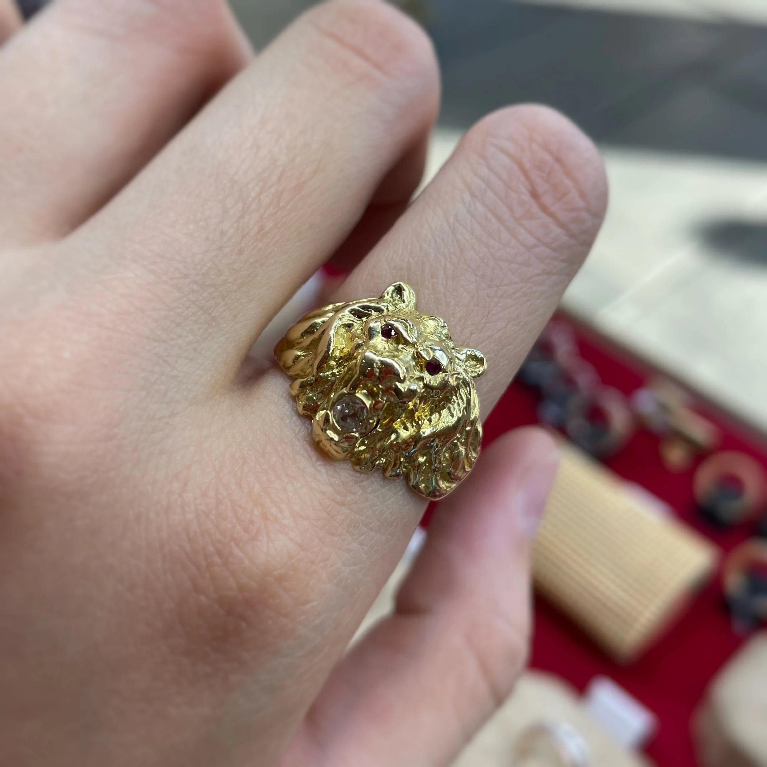 Bague Lion - Or, Diamant & Rubis - Image 3