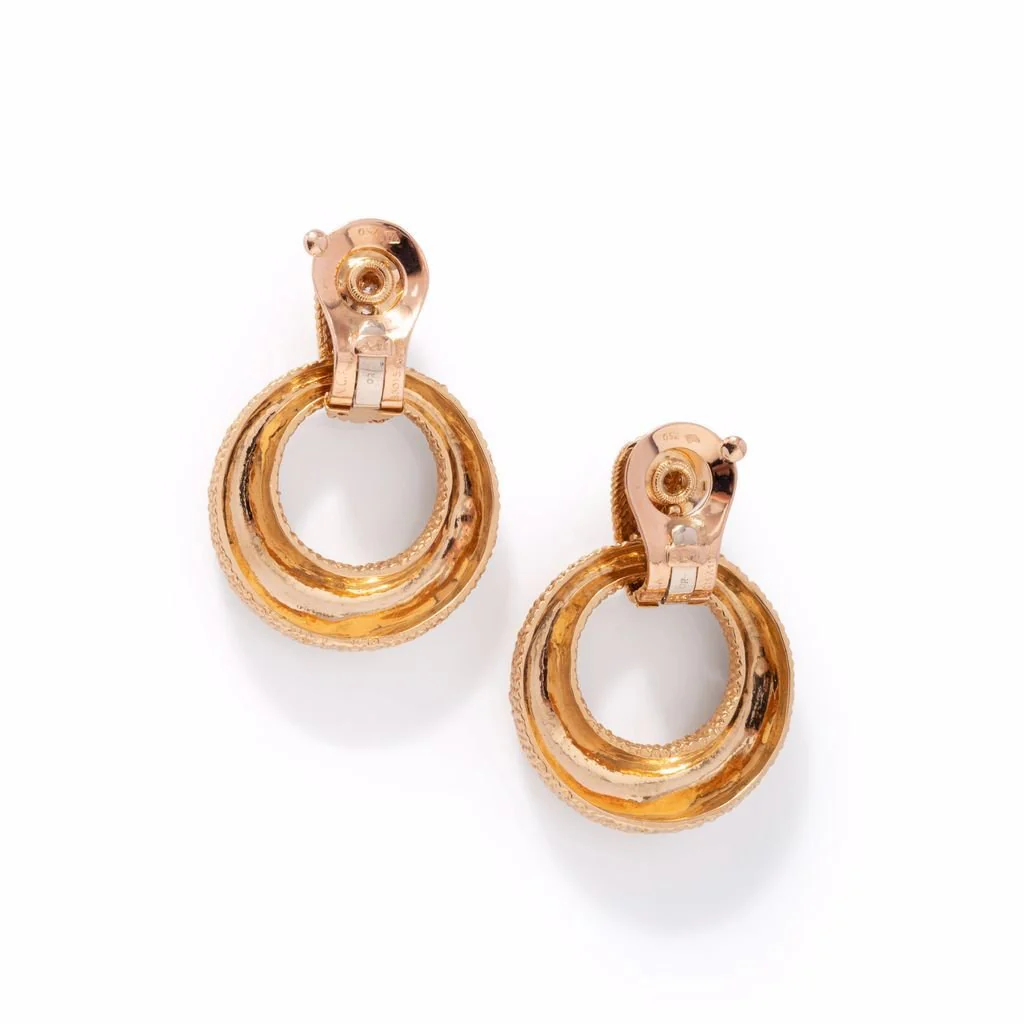 Boucles d'oreilles Clip VAN CLEEF & ARPELS en or jaune et diamants - Image 2