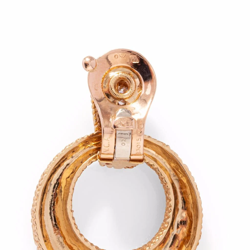 Boucles d'oreilles Clip VAN CLEEF & ARPELS en or jaune et diamants - Image 3