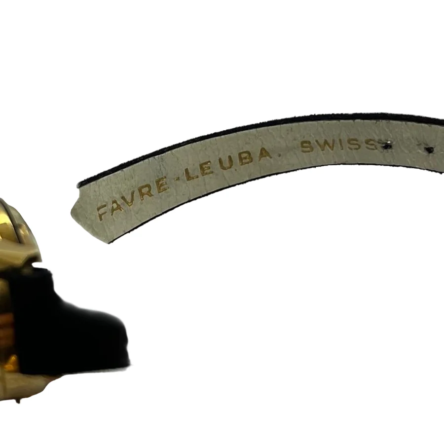 Montre FAVRE-LEUBA en or jaune, argent, acier et cuir - Image 2