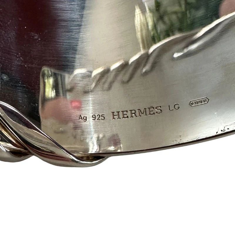 Bracelet Manchette HERMÈS en argent - Image 3