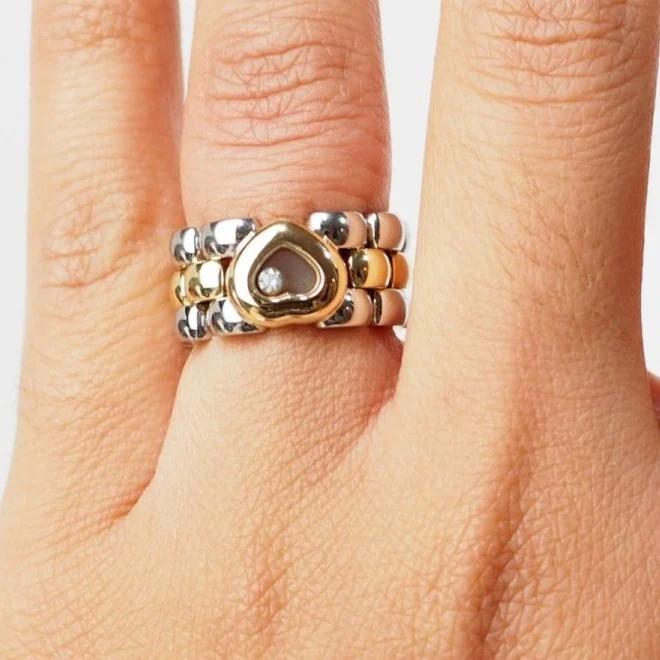 Bague Chopard Happy Diamonds en or jaune et diamant - Image 2