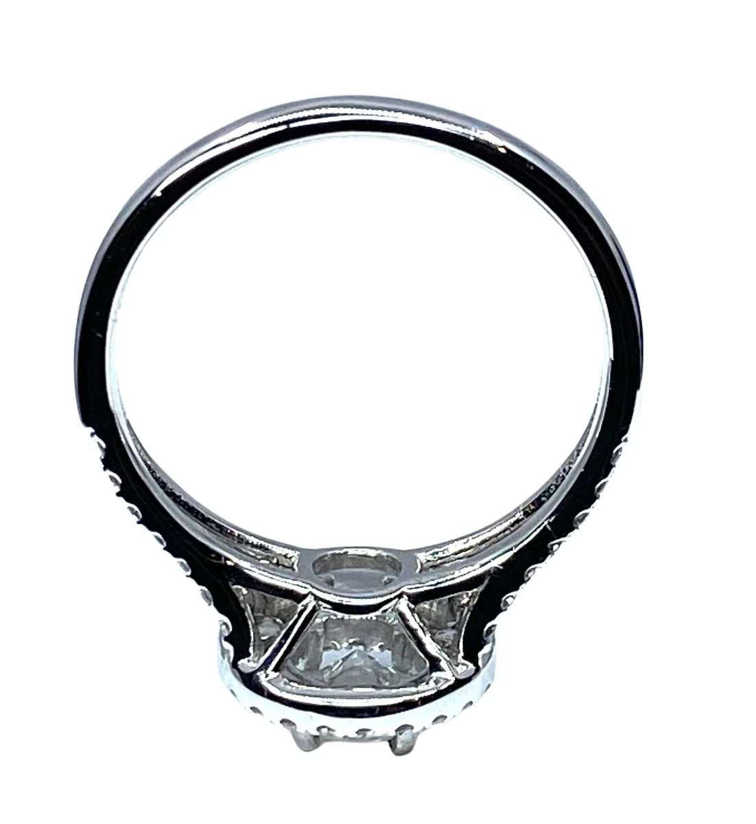 Bague en or blanc et diamant central - Image 11
