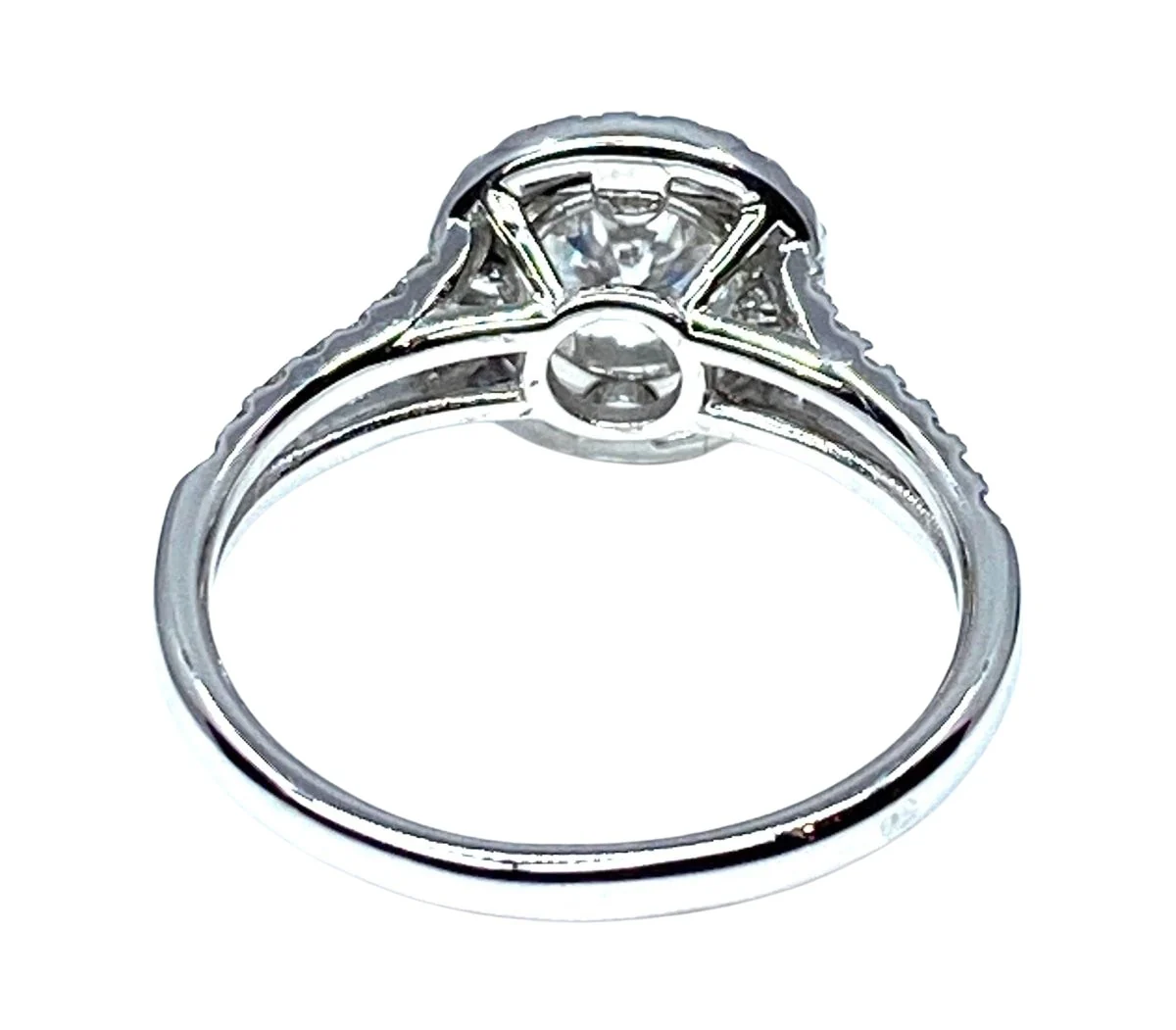 Bague en or blanc et diamant central - Image 13