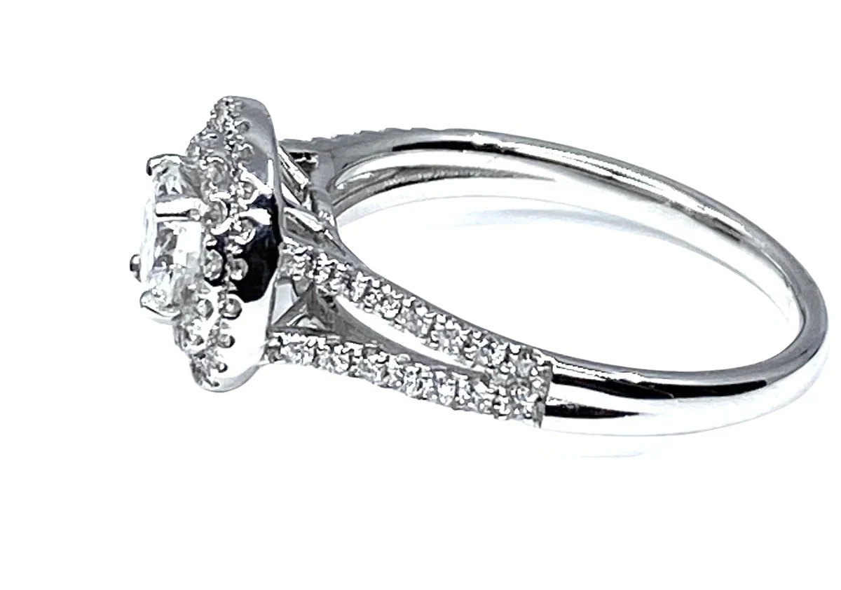 Bague en or blanc et diamant central - Image 5