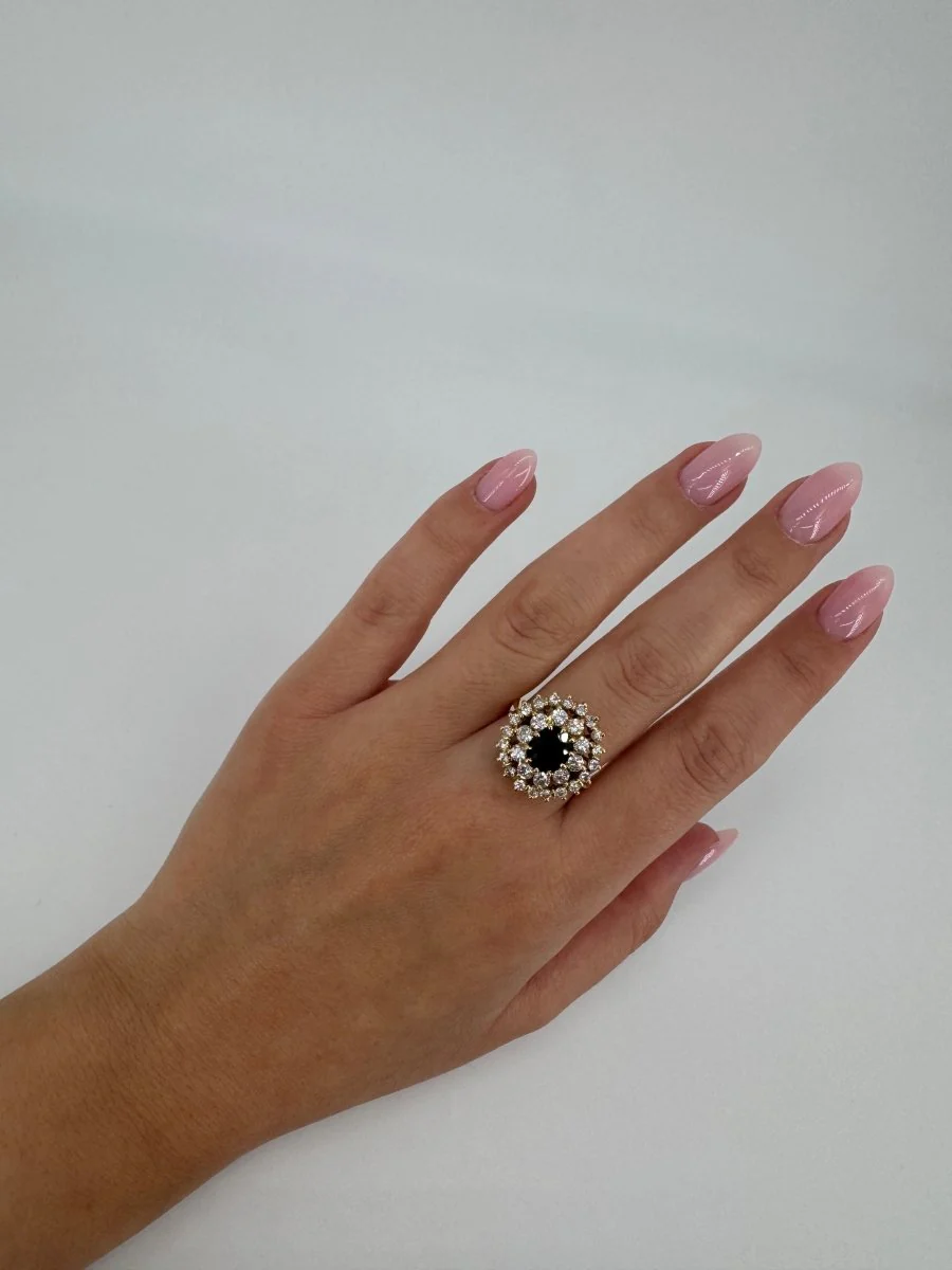 Bague - Or, saphir et diamants - Image 7