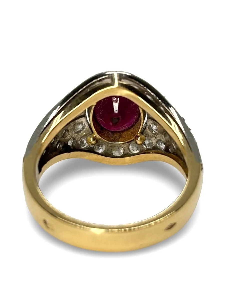 Bague ancienne or jaune rubis 1,5 ct et diamants 1 ct - Image 5