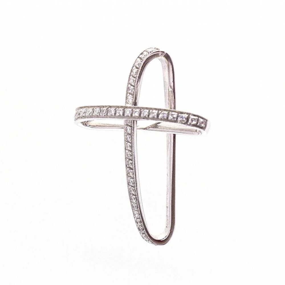 Collier Pendentif en or blanc et diamants