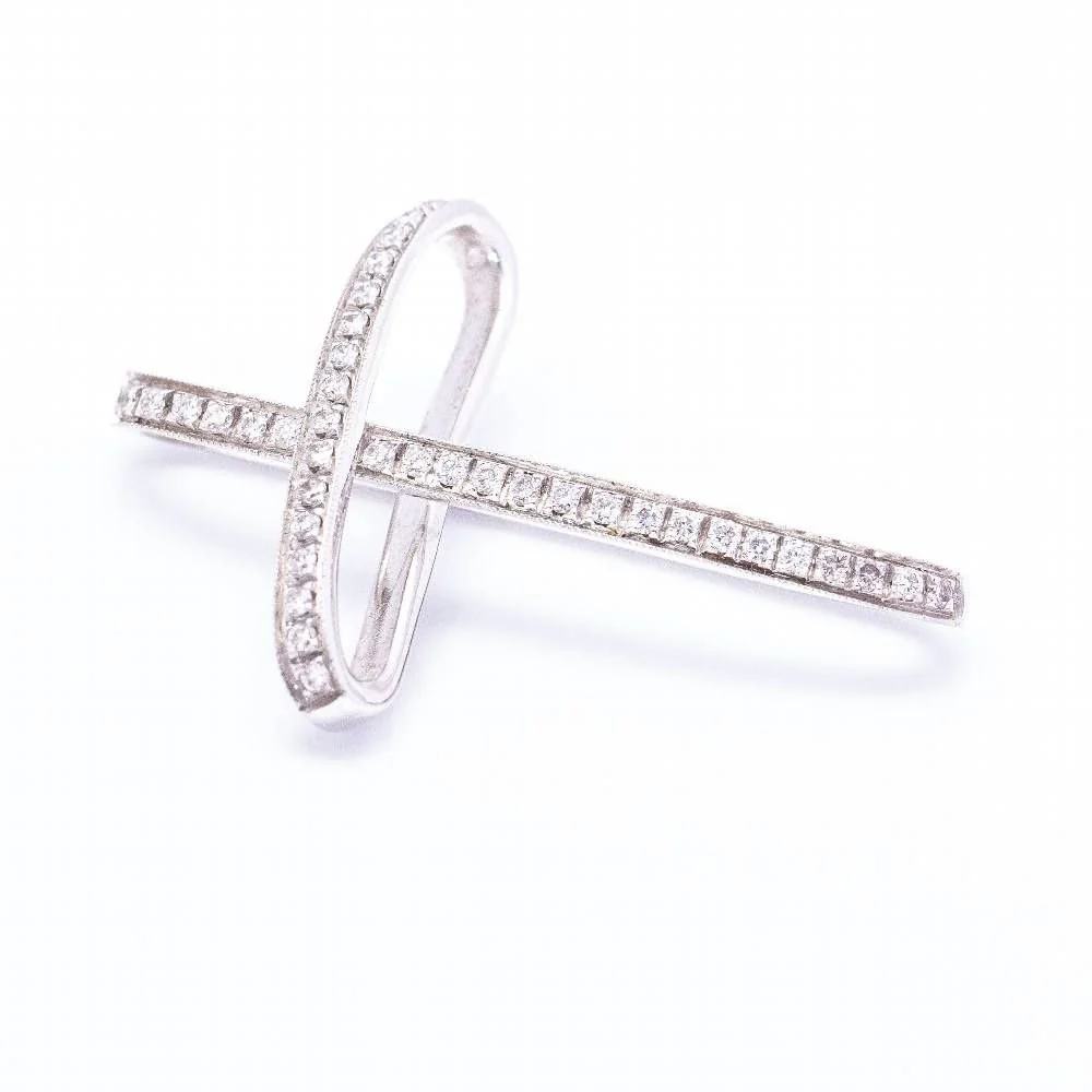 Collier Pendentif en or blanc et diamants - Image 4