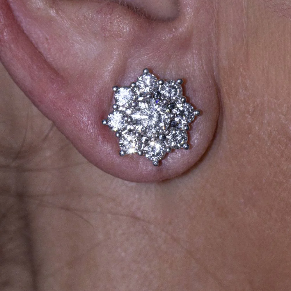 Boucles d'oreilles ROSETON en or blanc et diamants - Image 6