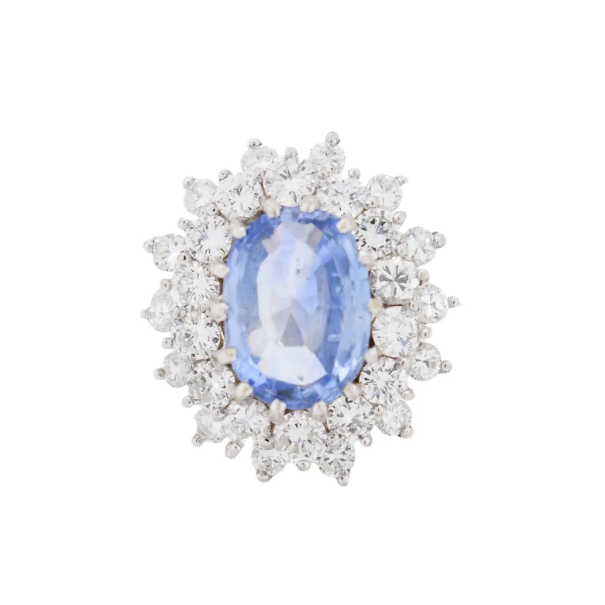 Bague Pompadour Saphir Ceylan 4,67 carats et Diamants