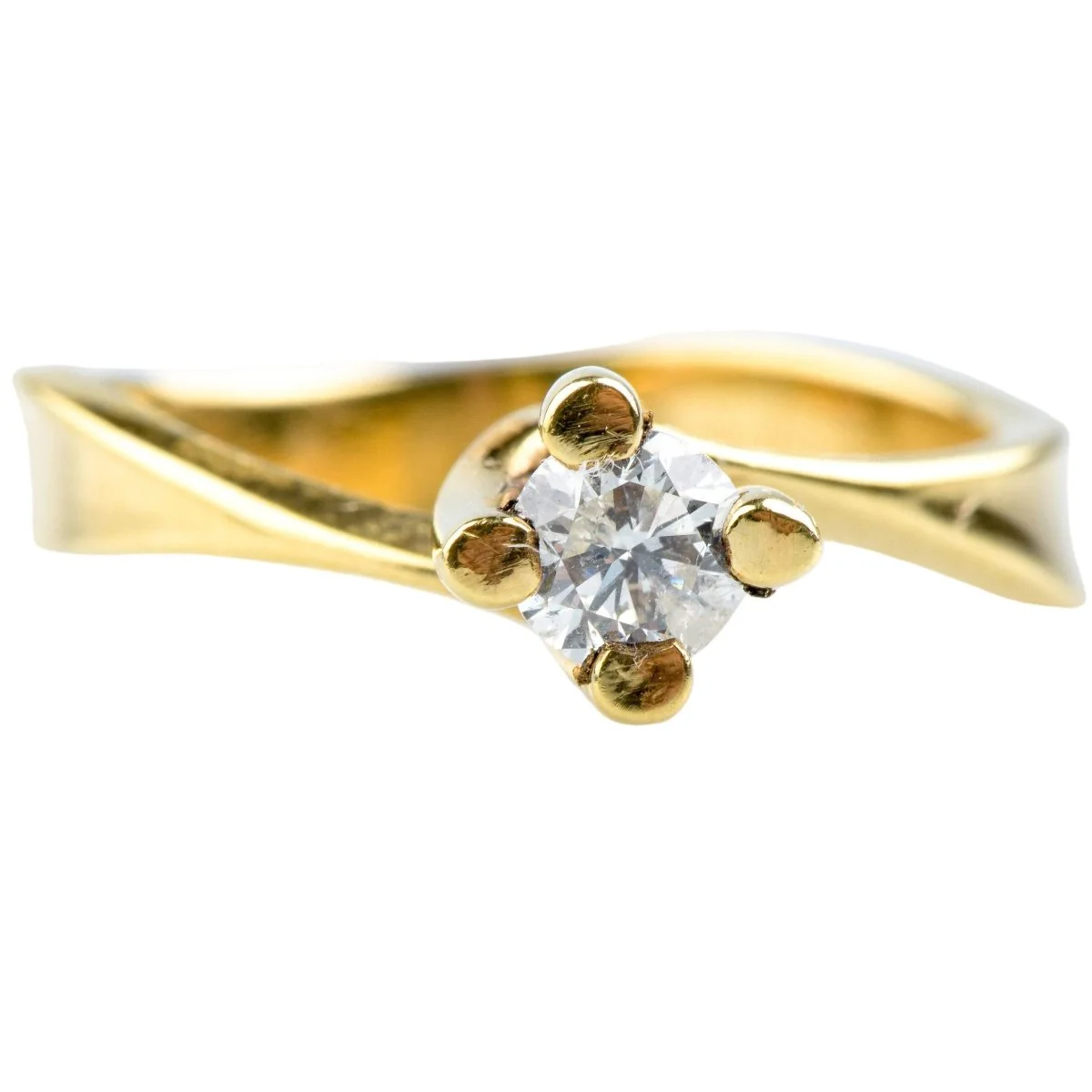 Bague Solitaire en or jaune et diamant