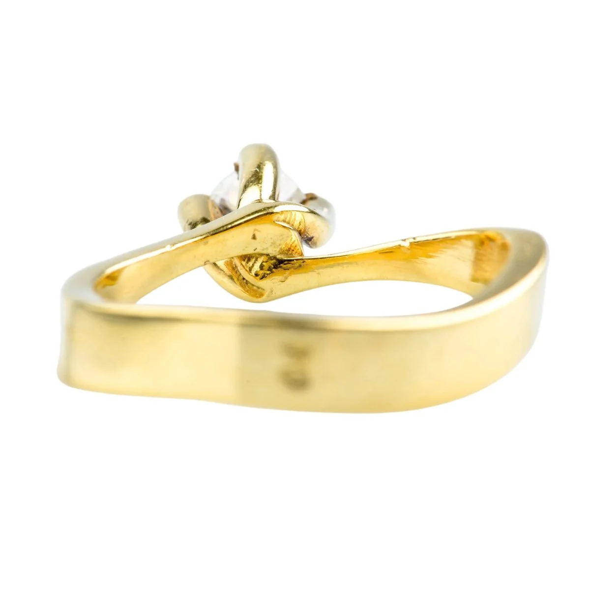 Bague Solitaire en or jaune et diamant - Image 2