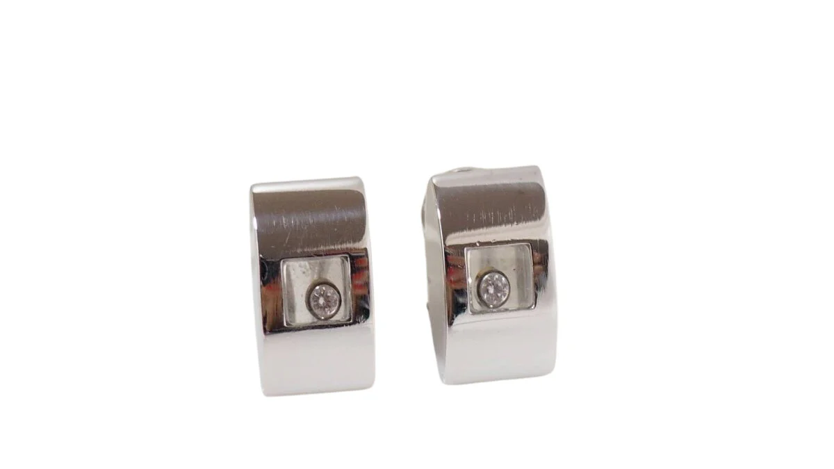 Boucles d'oreilles CHOPARD en or blanc et diamants - Image 5