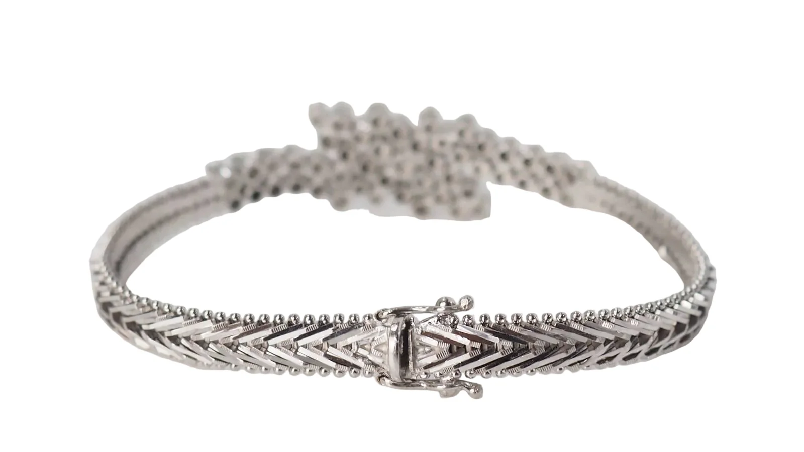Bracelet en or blanc et diamants - Image 4