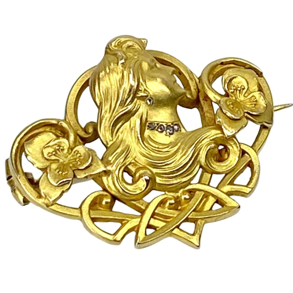 Broche en or jaune et diamants - Image 2