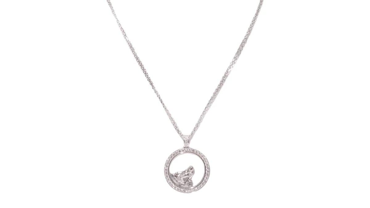 Collier CHOPARD "Happy Diamonds" en or blanc et diamants - Image 2