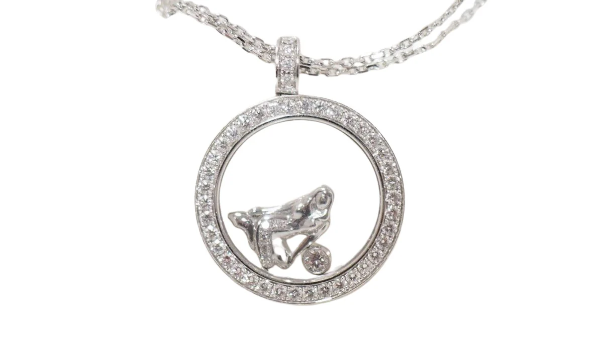 Collier CHOPARD "Happy Diamonds" en or blanc et diamants - Image 3