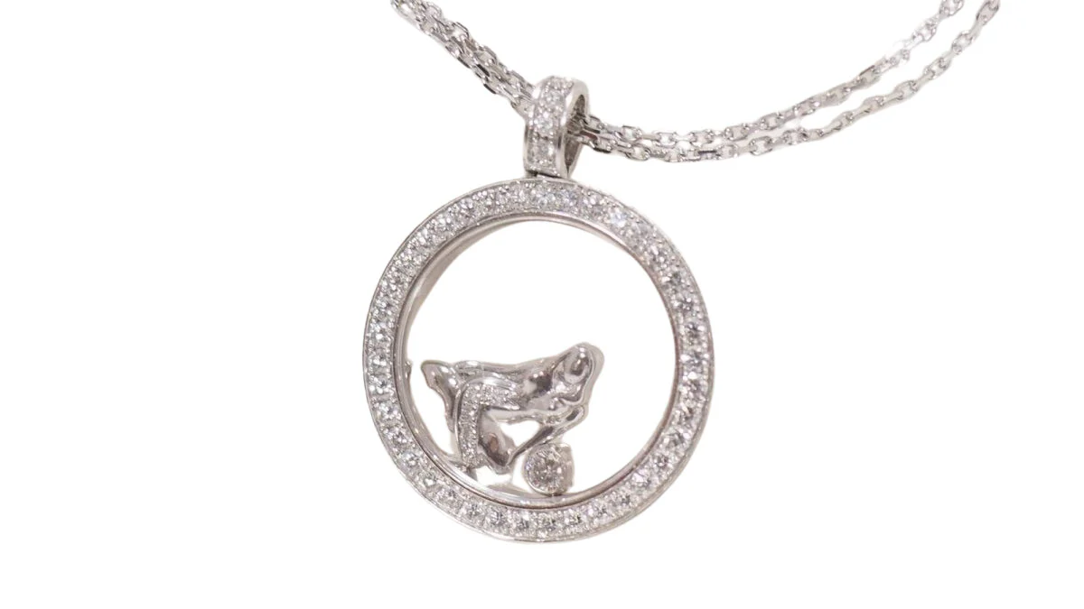 Collier CHOPARD "Happy Diamonds" en or blanc et diamants - Image 6
