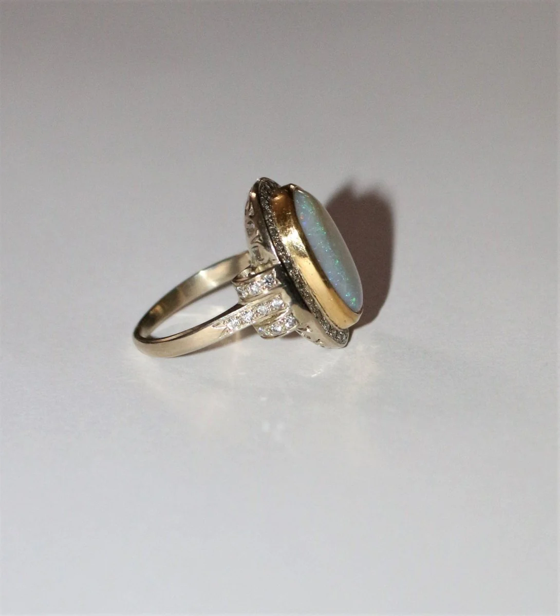 Bague Opale Art Déco 2 Ors - Image 3