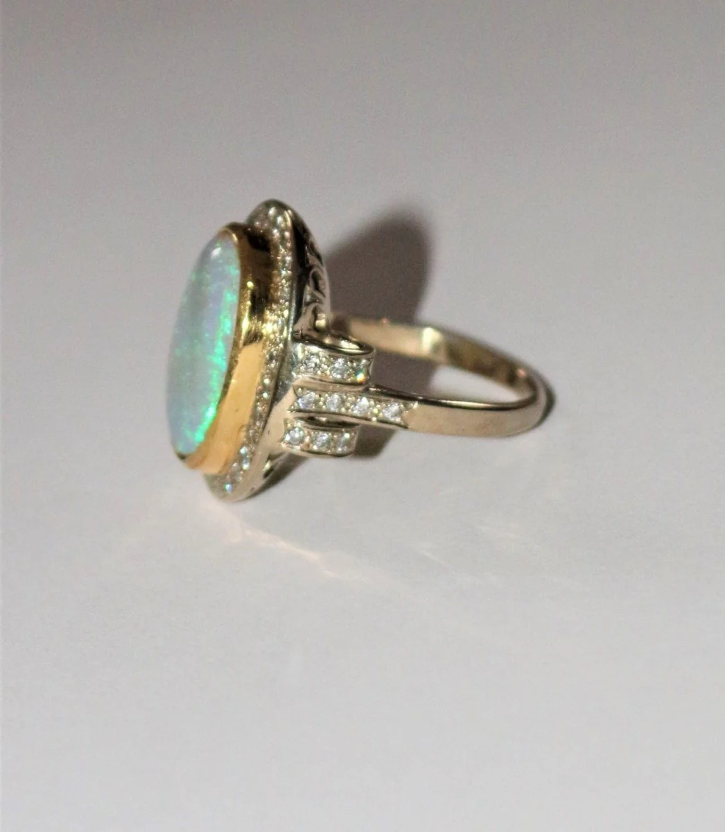 Bague Opale Art Déco 2 Ors - Image 5