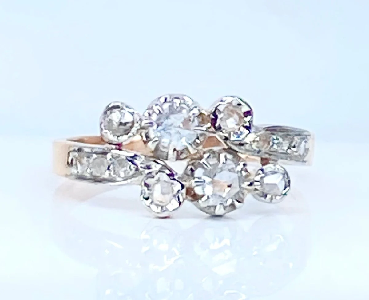 Bague en or 18 carats en diamants, époque 1900