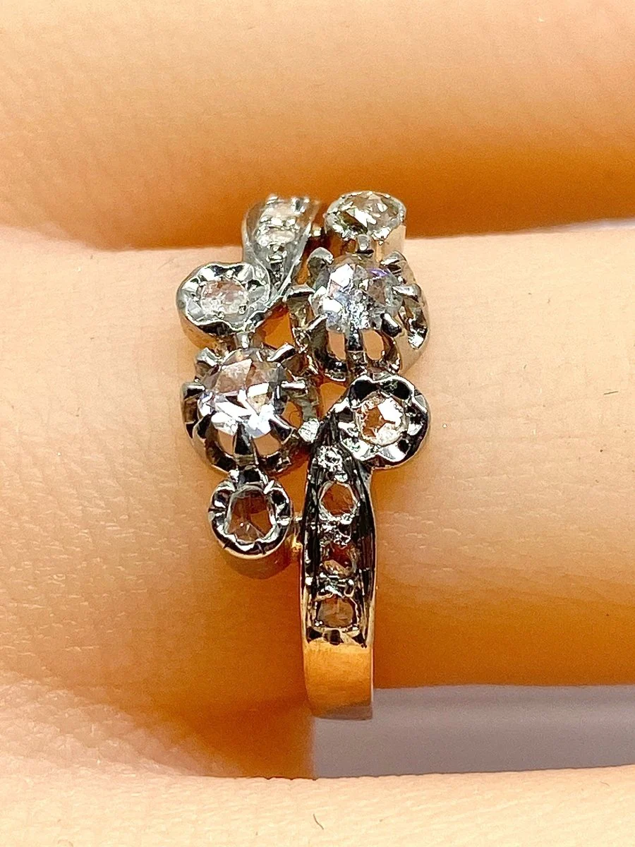 Bague en or 18 carats en diamants, époque 1900 - Image 2