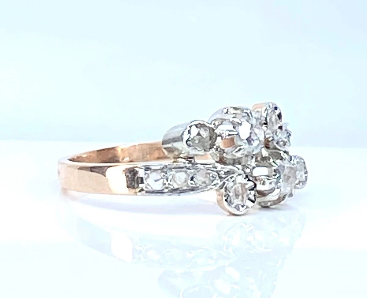 Bague en or 18 carats en diamants, époque 1900 - Image 3