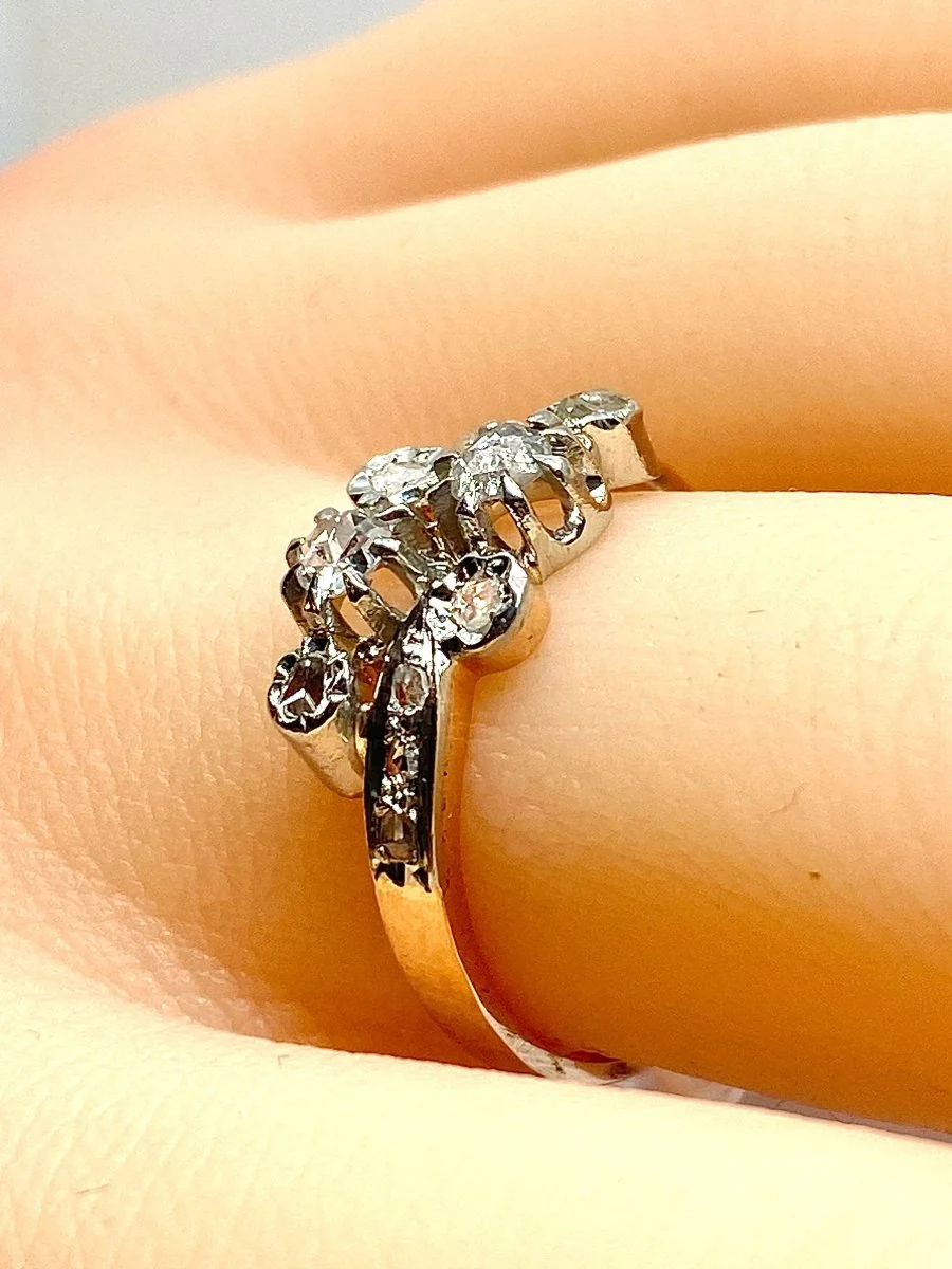 Bague en or 18 carats en diamants, époque 1900 - Image 4