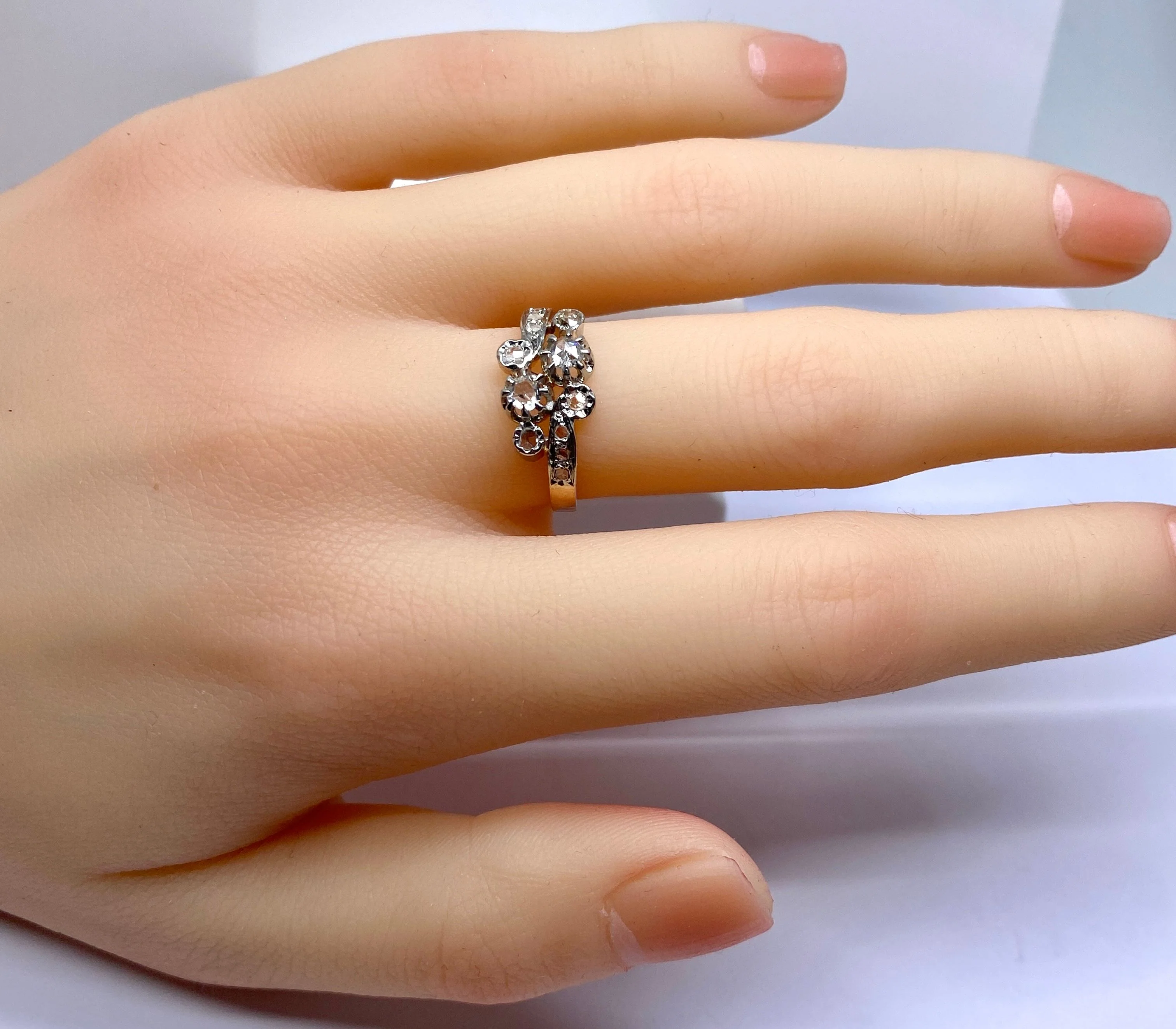 Bague en or 18 carats en diamants, époque 1900 - Image 6