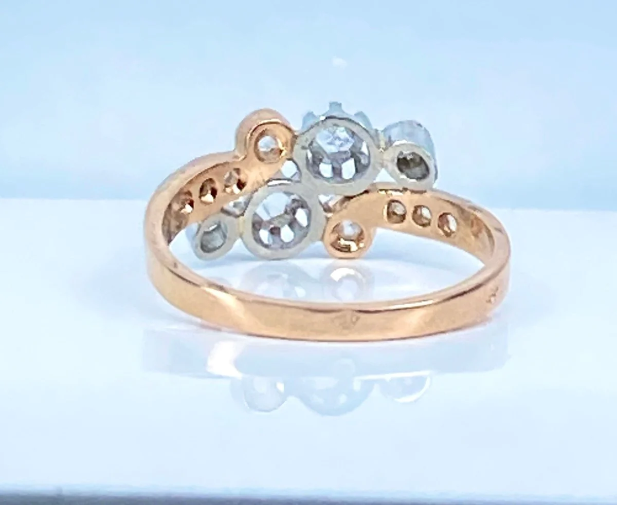 Bague en or 18 carats en diamants, époque 1900 - Image 7
