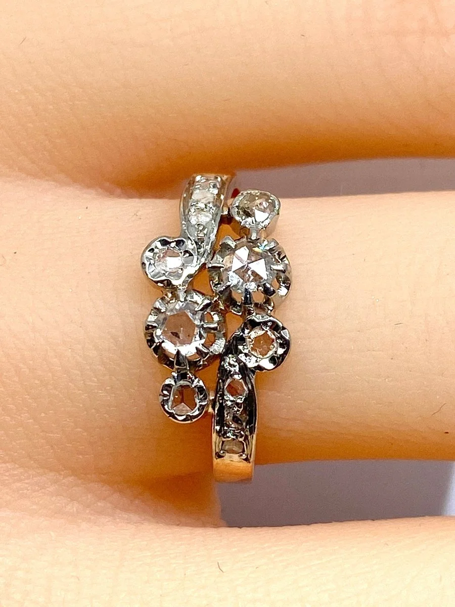 Bague en or 18 carats en diamants, époque 1900 - Image 8