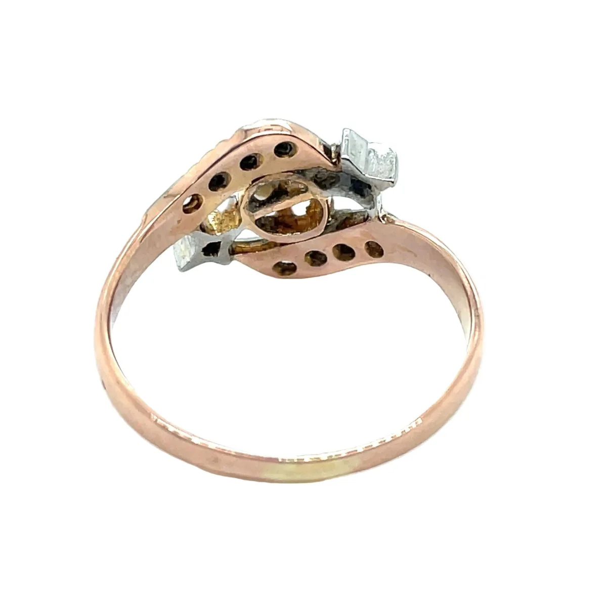 Bague en or jaune, or blanc, perle et diamants - Image 2